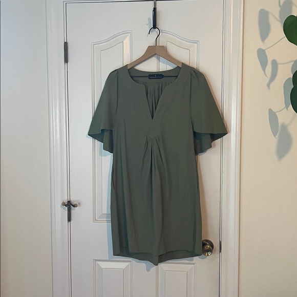 Tuckernuck x Pomander Place | Olive Green Finley Flutter Sleeve Dress XS Classic - Picture 6 of 15